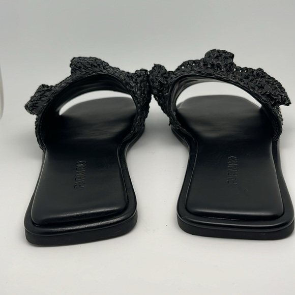 Farm Rio Ruffle Black Crochet Casual Slide Sandals Size 7 - NEW - Picture 7 of 11